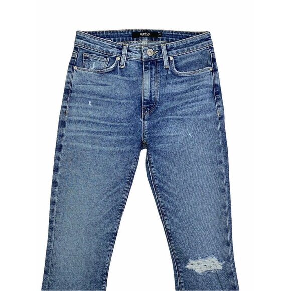 Hudson Womens Barbara High Rise‎ Distressed Blue Denim Super Skinny Jeans SZ 25 - Picture 3 of 11